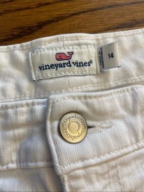 Vineyard Vines Women's White Frayed Hem Capri Jeans Size 14 Summer, Beach